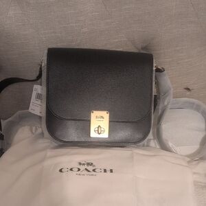 Coach Black Hutton Saddle Bag